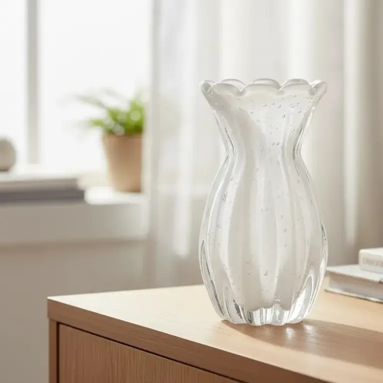 Vaso em Vidro Branco Leitoso G