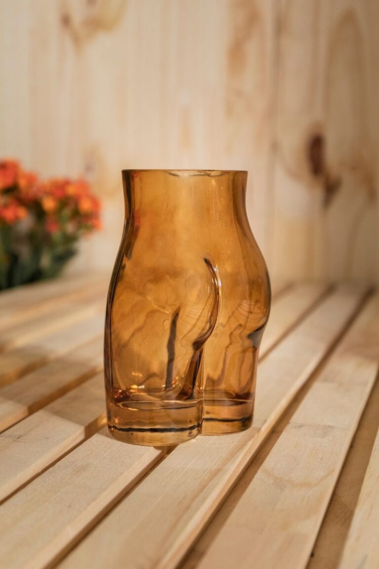 Vaso em Vidro Âmbar