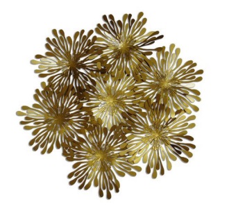 QUADRO G DECOR EM METAL DOURADO