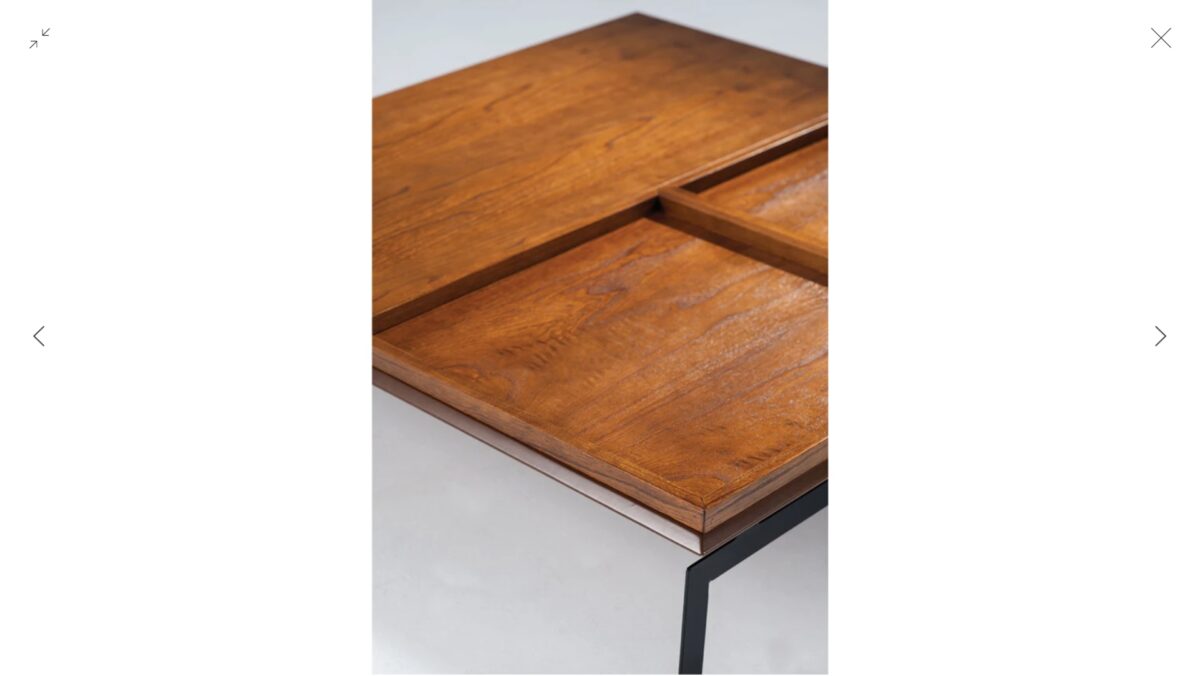 MESA DE CENTRO ISIS BASE PRETO TAMPO IMBUIA 120X120X34 - Imagem 2