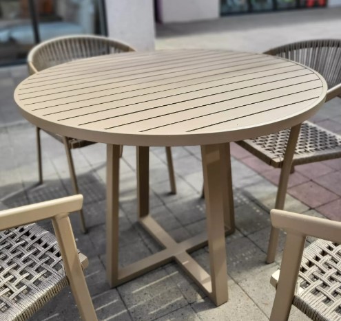 MESA CREMA REDONDA 1,00