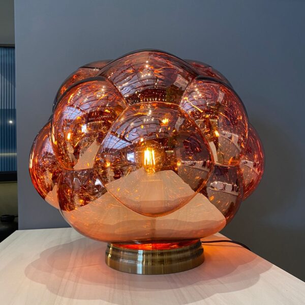 ABAJUR EM METALC/ VIDRO METALICO COBRE