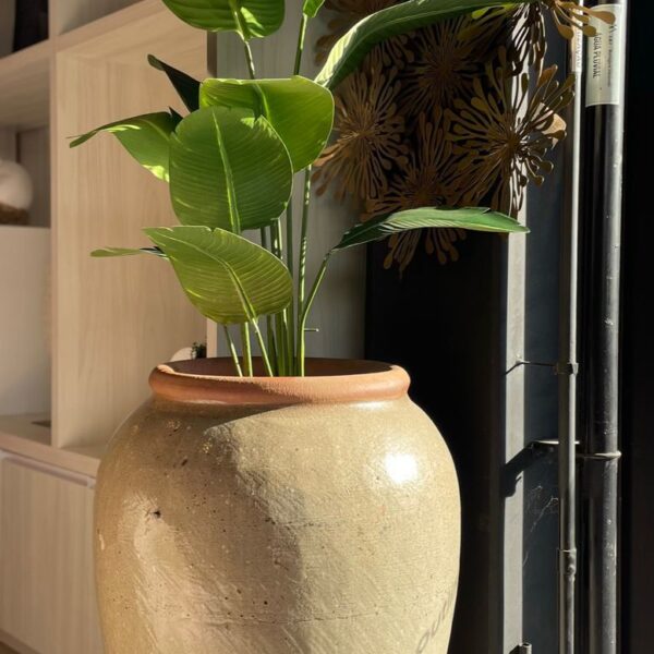 VASO EM CERAMICA CREME VIETNAMITA