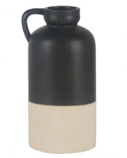 VASO ESTILO JARRA DE CERAMICA PRETO E BRANCO