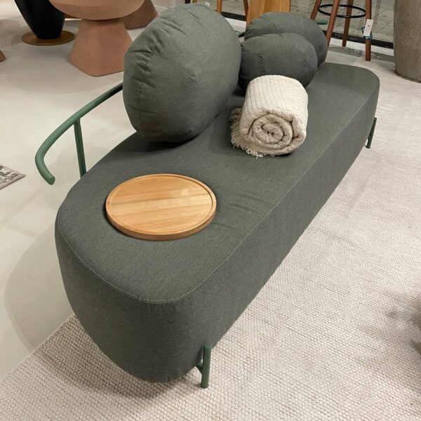 ESTOFADO LAJEDO BASE ALUMINIO VERDE TEC LISVERMU 170X60X53