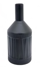 VASO DE METAL PRETO 15CM X 15CM X 36CM