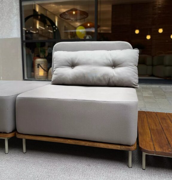 POLTRONA MINO ALUMINIO TAUPE TEC PANFEN 85X85X85