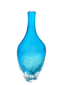 VASO EM VIDRO AZUL CLARO