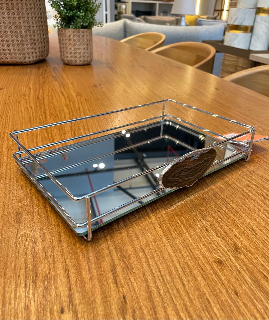 original.jpeg BANDEJA FENCE 15 X 25 CM CROMADA - AGATA PRETA - Imagem 1