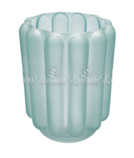 VASO EM VIDRO AZUL CLARO P