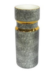 VAZO MARMORIZADO CINZA DOURADO - M
