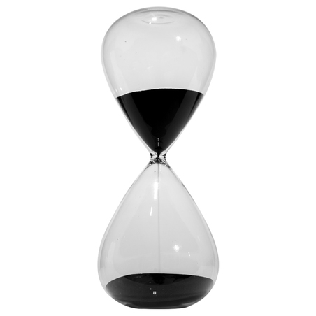 AMPULHETA 60 MIN. VIDRO CINZA 30X12X12