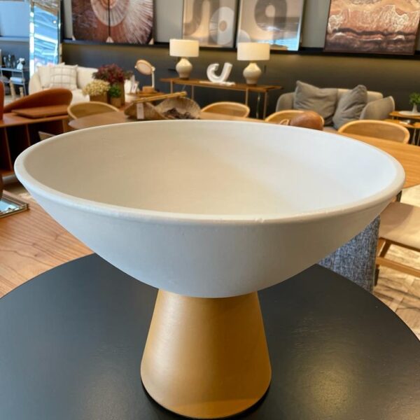 CENTRO DE MESA CERAM. CINZA/CARAMELO