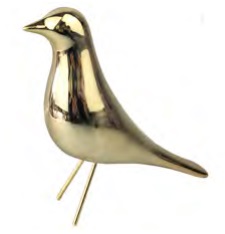 PASSARO DE CERAMICA DOURADO 14,5CM X 5CM X 15,5CM