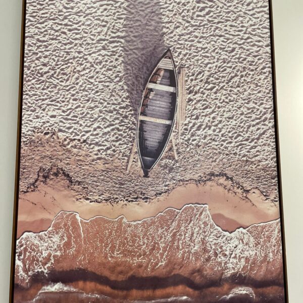 TELA BARCO PRAIA  E GEOMETRICO AZUL  100X150