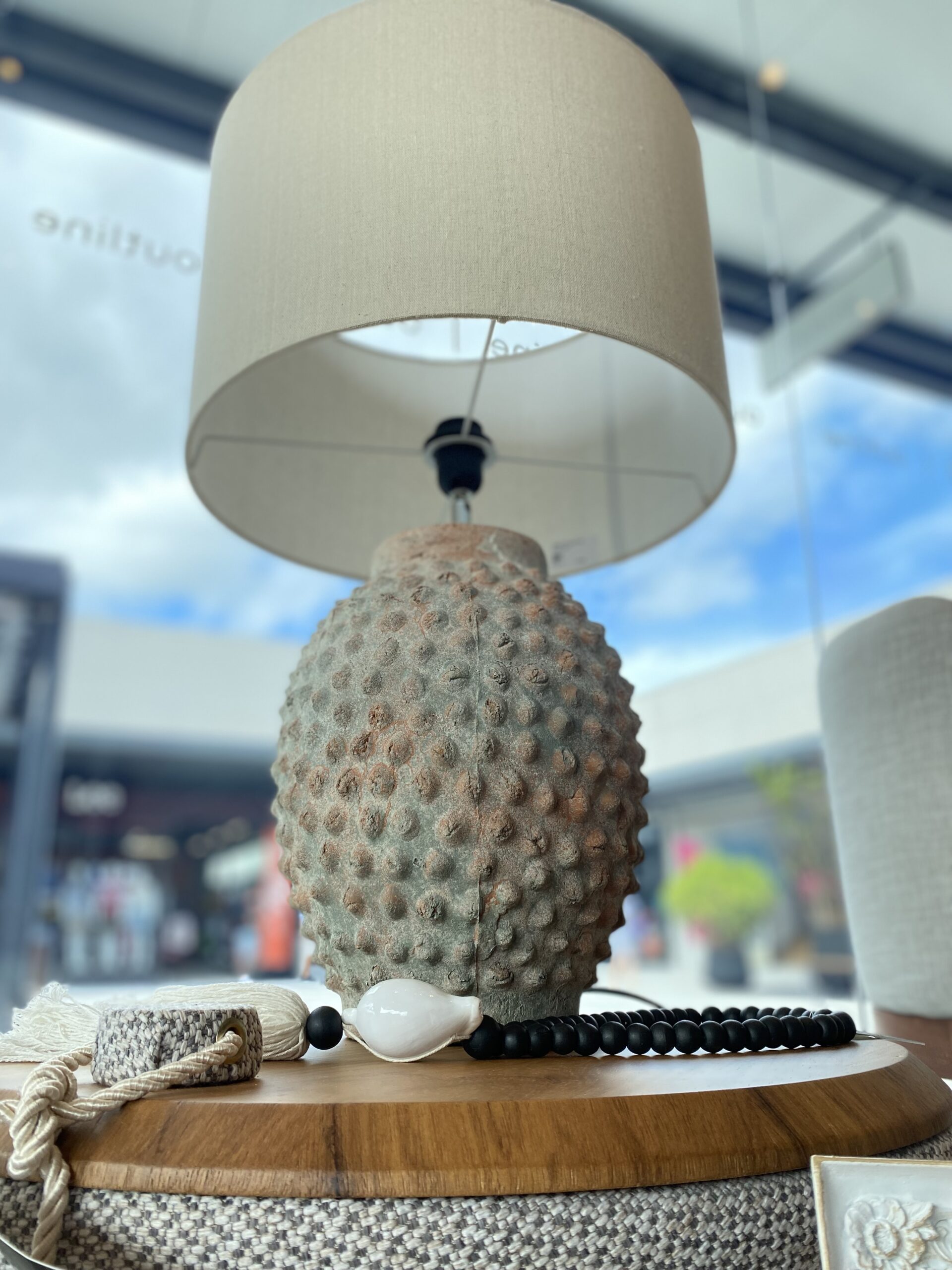 original.jpeg ABAJUR EM CERAMICA RUSTICO VERDE - Imagem 1