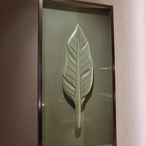 QUADRO 50X100 - ESCULTURA FOLHA VERDE