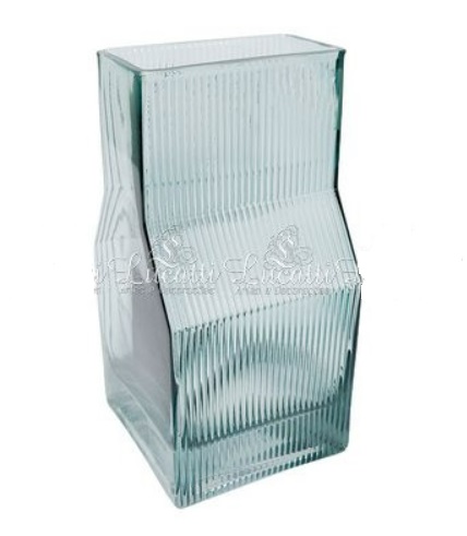 VASO EM VIDRO AZUL CLARO P