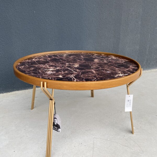 MESA DE CENTRO EOS BASE DOU TP AMEND VD MARMORIZADO 80X80X45