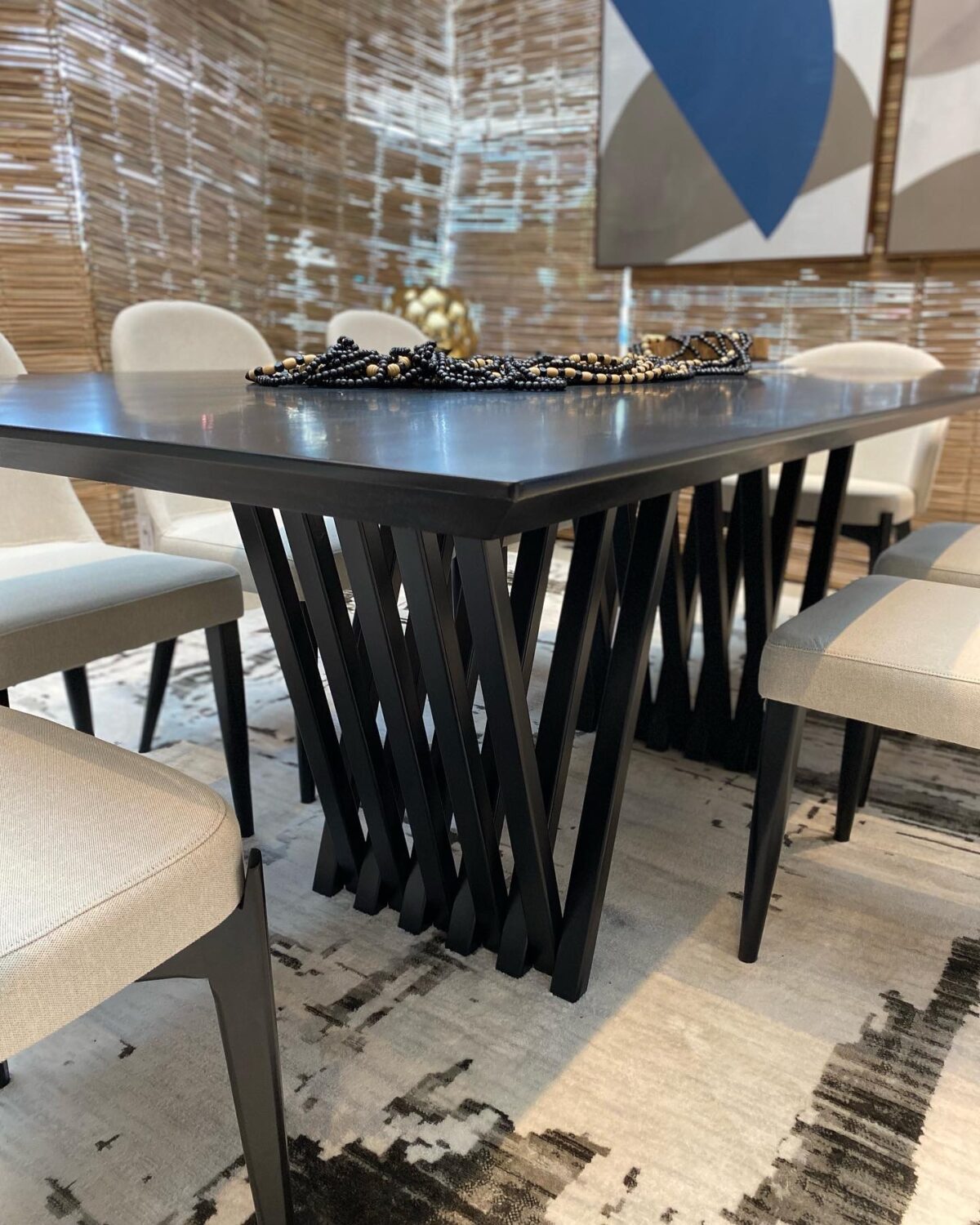 MESA DE JANTAR MOVING PT ELBANIZADO 220X110M - REF 207A - Imagem 2