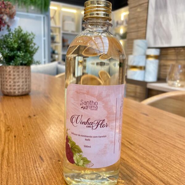 DIFUSOR DE VARETAS VINHA EM FLOR 500ML REFIL