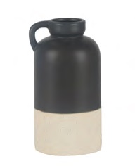 VASO ESTILO JARRA DE CERAMICA PRETO E BRANCO