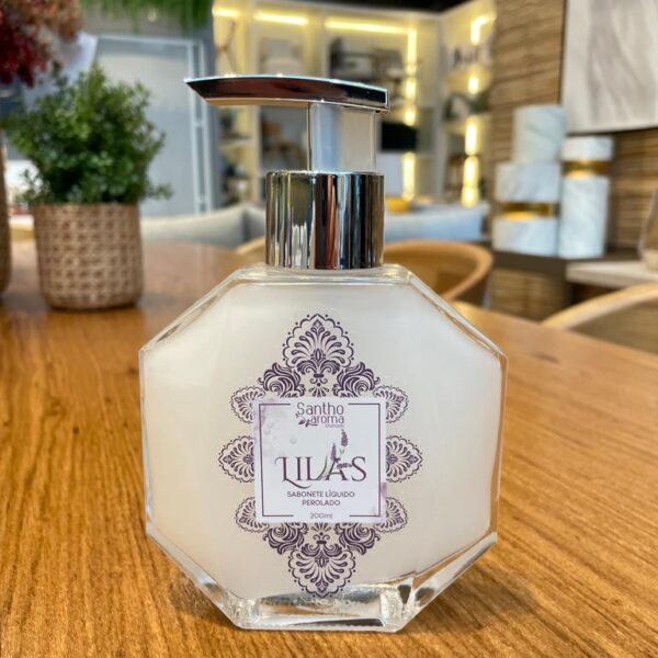 SABONETE  LIQUIDO PEROLADO LILAS 200ML VIDRO