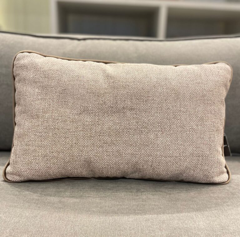 Almofada Lombar Off White Eveludo Cappuccino 32x52