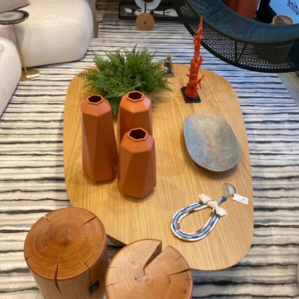 MESA DE CENTRO ORGANICA 180X26X130CM CARVALHO