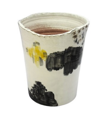 VASO EM CERAMICA COLORIDO GUACHE