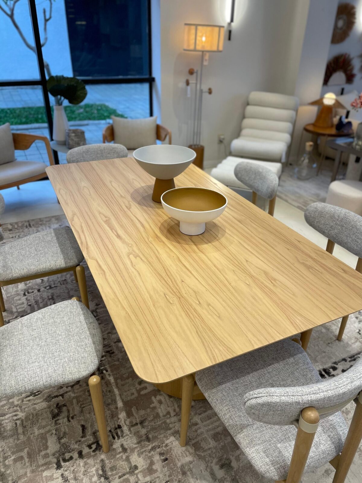 MESA DE JANTAR MOON BASE/TAMPO PALHA DET NUDE 200X100X75 - Imagem 2