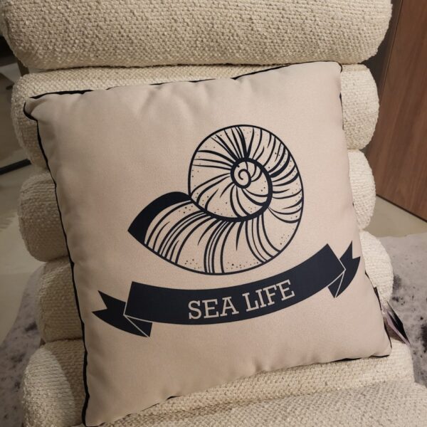 ALMOFADA SUBLIME BEGE E AZUL 50X50 704