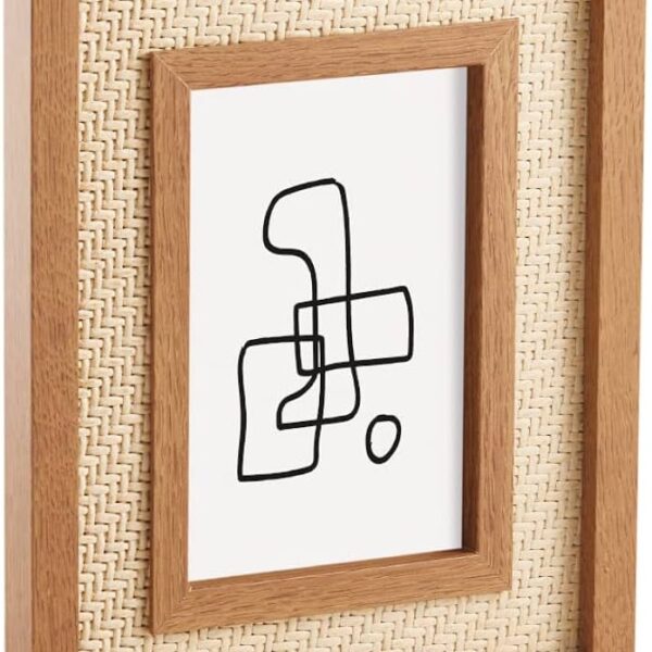 PORTA-RETRATOS EM MDF COM RATTAN - 10X15