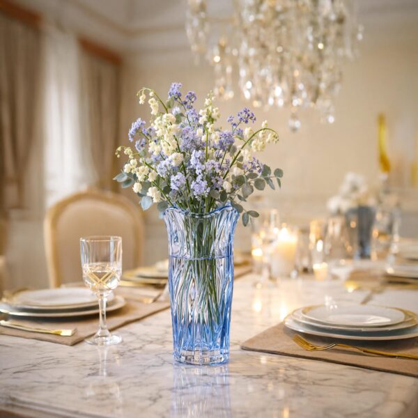 VASO EM VIDRO AZUL CLARO - G