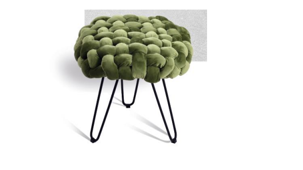 PUFF TREE BASE AÇO CARBONO PRETO TRAMA TEC 4007 48X45