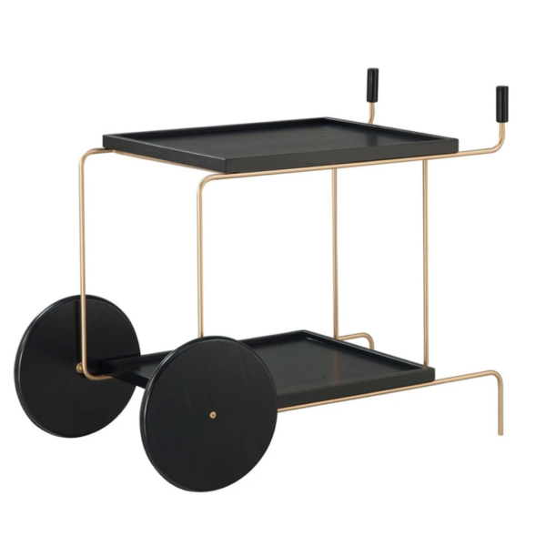 CARRINHO BAR MINIMAL METAL CHAMPANHE TAMPO PT 95X56X76