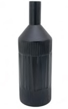 VASO DE METAL PRETO 15CM X 15CM X 46CM