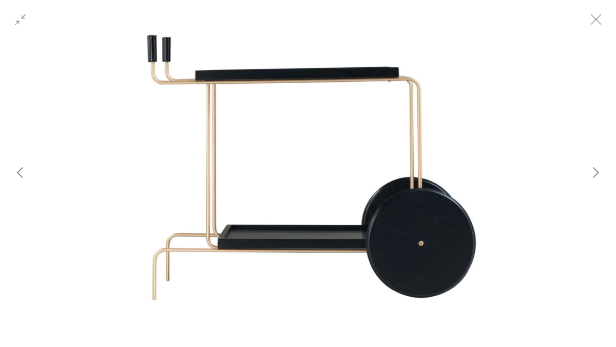 CARRINHO BAR MINIMAL METAL CHAMPANHE TAMPO PT 95X56X76 - Imagem 3