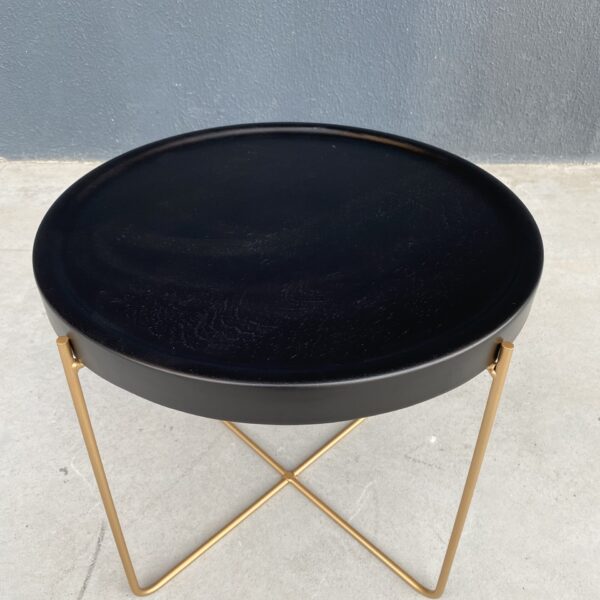 MESA LATERAL VANDA BAIXA  REF 389B BASE CHAMP/TP EBANIZADO