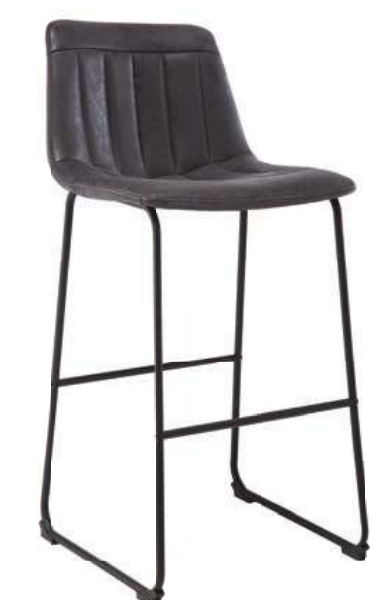 BANQUETA BARRETOS PRETO BASE AÇO CARB PT 49X55X106