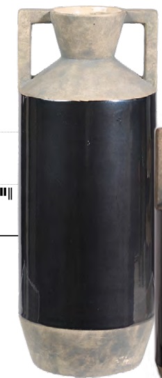 VASO DE CERAMICA PRETO E CINZA