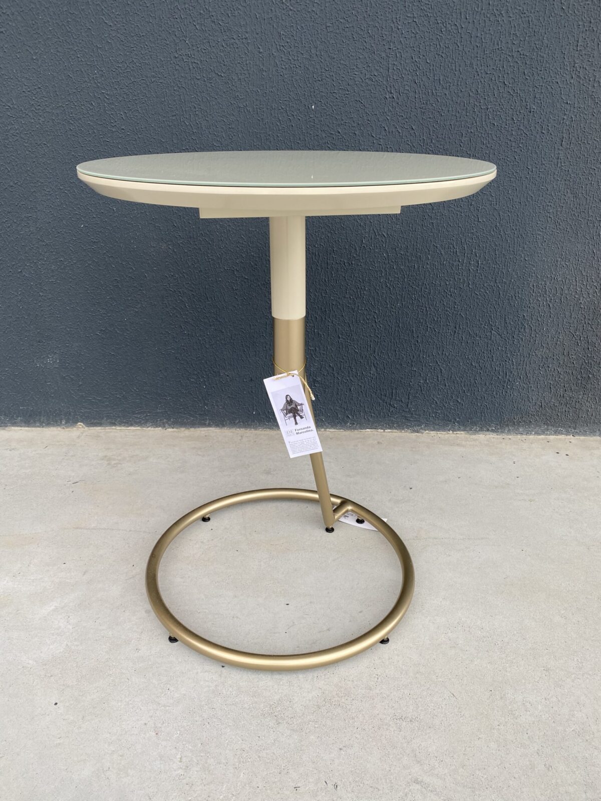 MESA LATERAL PONTO LBO OURO VIDRO OFF 55X55X67 - Imagem 2