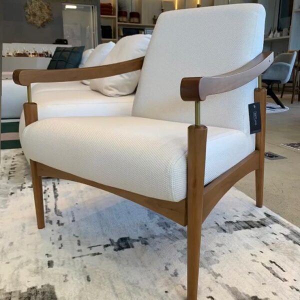 POLTRONA BERGAMO BASE NOZ TECIDO BRONZE 2158 69X89X77