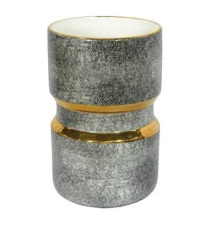 VASO MARMORIZADO CINZA DOURADO - P