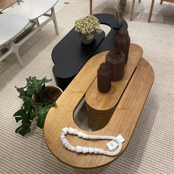 MESA CENTRO VENITA OVAL COR AMENDOA 125X60X33