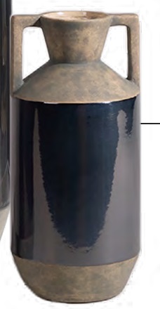 VASO DE CERAMICA PRETO E CINZA