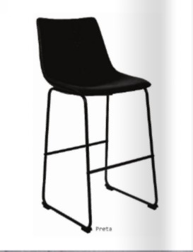 BANQUETA Brusque PRETO BASE AÇO CARB PT 48X56X97