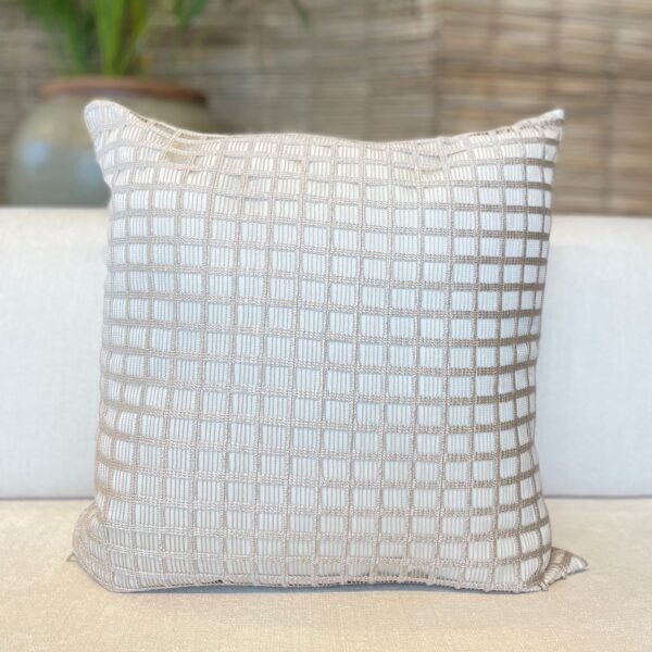 ALMOFADA QUADRADA TRAMA E VELUDO NUDE 52X52