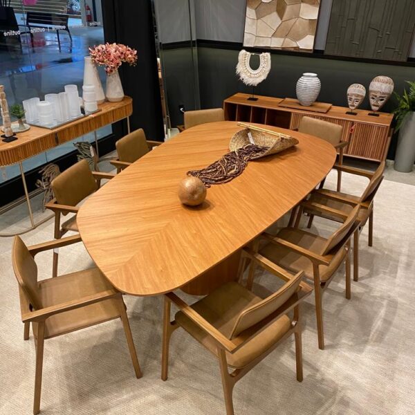 MESA DE JANTAR ORGANICA BASE ELIPSE - JEQUETIBA 270CM