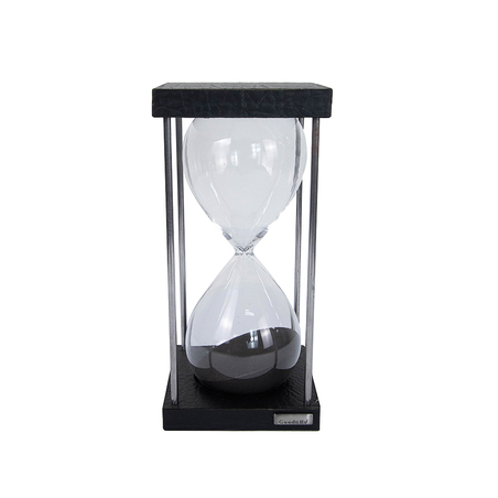 AMPULHETA G COURINO PRETO TEXTURIZADO E INOX 30 MIN